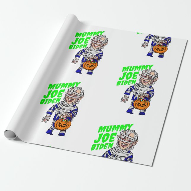 Papel De Regalo presidente de halloween joe biden mummy (Desenrollado)