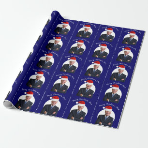 Papel De Regalo Presidente Joe Biden y Santa Hat