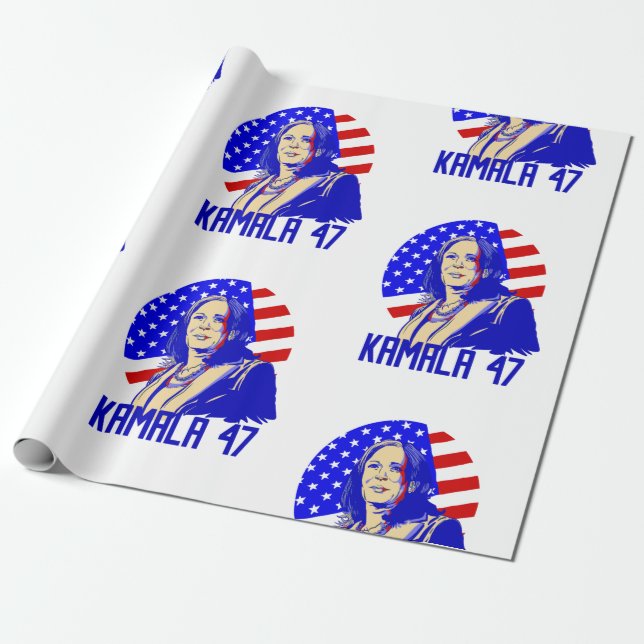 Papel De Regalo presidente kamala harris 47 (Desenrollado)