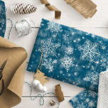 Papel De Regalo Prettiest Snowflakes Choose Any Color ID846<br><div class="desc">More than just snowflakes, this wrapping paper pattern has the prettiest snowflakes I could find! Delicate and lacy white snowflakes with bokeh and stars on a Prussian blue background (or any color of your choice) makes an elegant wrap for all your Christmas gifts. Search ID846 to see other products with...</div>