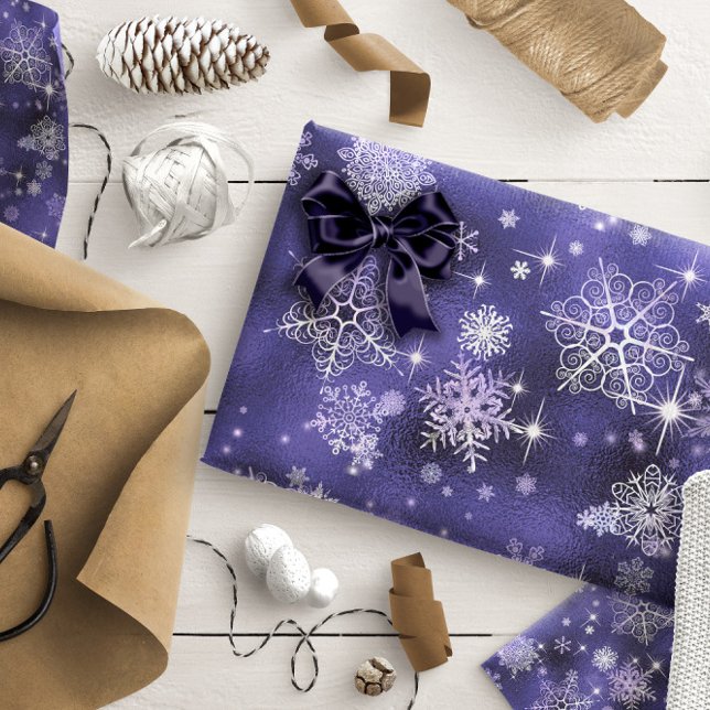 Papel De Regalo Prettiest Snowflakes Pattern Violet ID846 (Subido por el creador)
