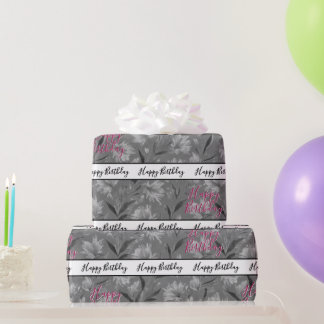 Papel De Regalo Pretty Grey Floral