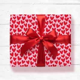 Papel De Regalo Pretty Love Heart Pattern Pink Red Valentine
