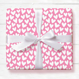 Papel De Regalo Pretty Love Heart Pattern Pink White Valentine