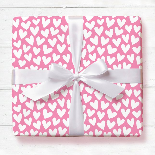 Papel De Regalo Pretty Love Heart Pattern Pink White Valentine (Subido por el creador)