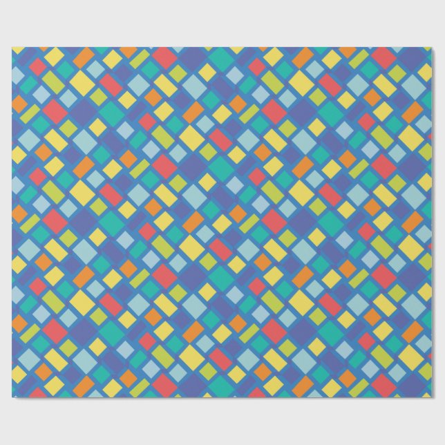 Papel De Regalo Primary Party Checkerboard Niño  (Superficie plana)