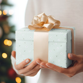 Papel De Regalo Primavera floral Daffodil bebé azul y blanco