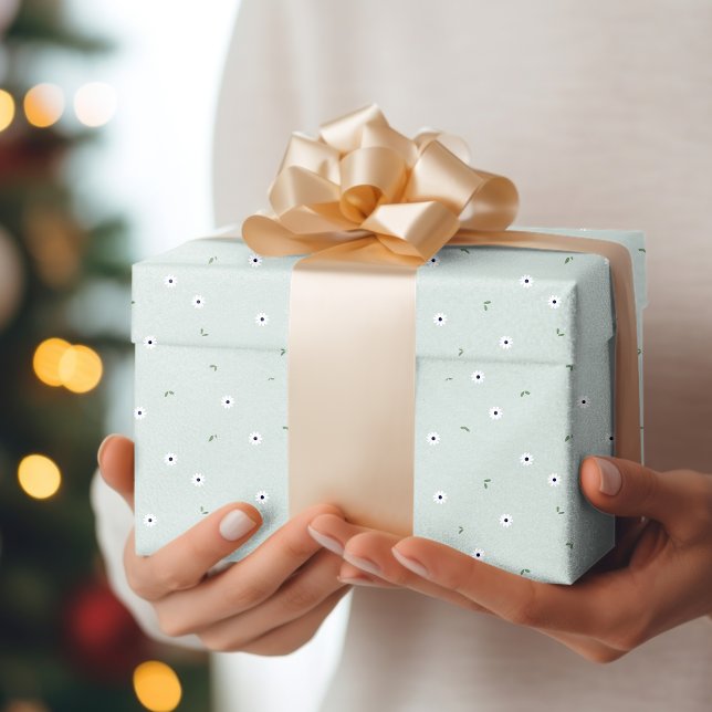 Papel De Regalo Primavera floral Daffodil bebé azul y blanco (Subido por el creador)