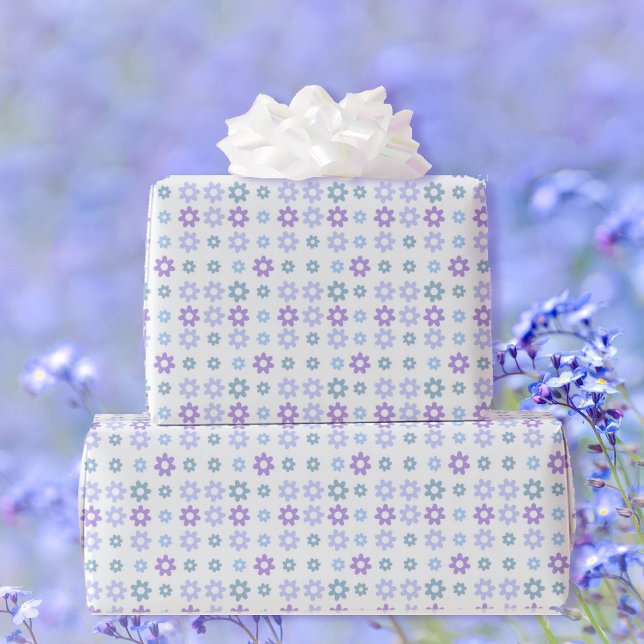 Papel De Regalo Primavera Flores Azules Púrpura Ocasión Especial B (Subido por el creador)