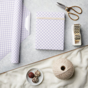 Papel De Regalo Primavera Retro Gingham Lavanda Polvorienta