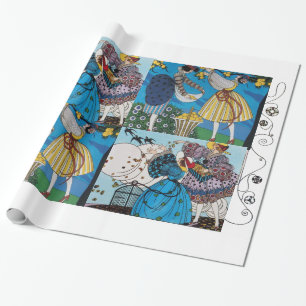 PAPEL DE REGALO PRIMAVERA Y VERANO ARTE DECO BELLEZA FASHION COSTU