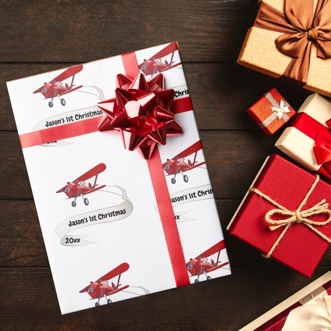 Papel De Regalo Primer avión navideño de vuelo de Santa Fly person (Subido por el creador)