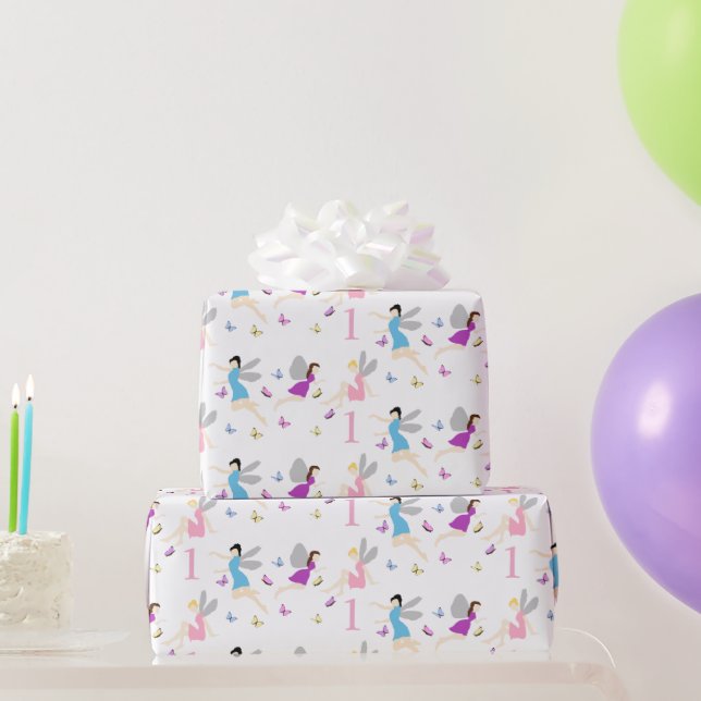 Papel De Regalo Primer cumpleaños de hada (Regalos de fiesta)