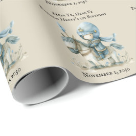 Papel De Regalo Primer cumpleaños de Knight Boy medieval