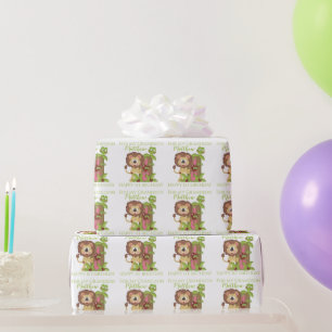Papel De Regalo Primer Cumpleaños del Nieto Lindo León