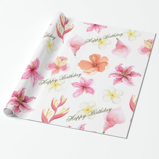 Papel De Regalo Primer cumpleaños del Safari de la Selva Tropical (Desenrollado)