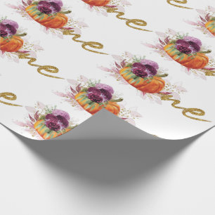 Papel De Regalo Primer cumpleaños exclusivo de la calabaza borgoña