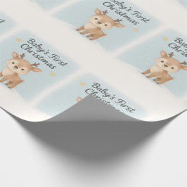 Papel De Regalo Primer reno de Navidad del bebé, pastelito inviern