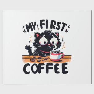 Papel De Regalo Primera aventura de café negro