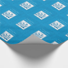 Papel De Regalo Primera Comunión del ahijado, Trigo, Uvas Azul