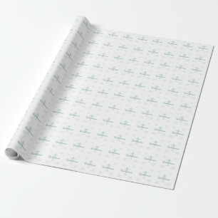 Papel De Regalo Primera comunión sagrada, guión en verde suave