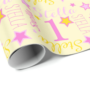 Papel De Regalo Primera estrella de cumpleaños nombre personaliza