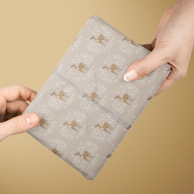 Papel De Regalo Primera familia de renos naturales de Navidad (Subido por el creador)