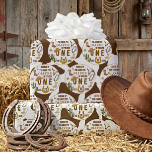 Papel De Regalo Primera Fiesta de Cumpleaños Rodeo Western Vaquero