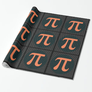 Papel De Regalo Primeros 10.000 dígitos de Pi en azul y naranja