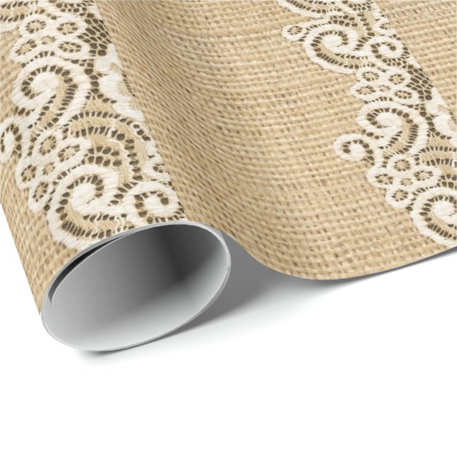 Papel De Regalo primitivo vaquero de campo occidental, burlap y en (Esquina del rollo)