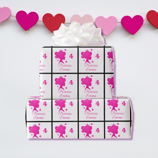 Papel De Regalo Princesa Añadir nombre de Chica Bonito de edad ros (Subido por el creador)