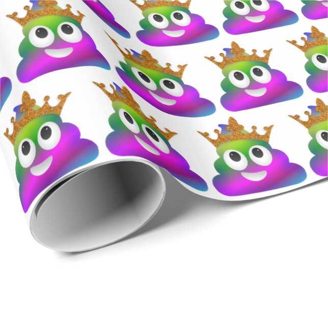 Papel De Regalo Princesa Crown Rainbow Emoji Poop (Esquina del rollo)