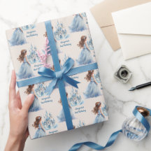 Princesa de cabello marrón y castillo