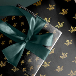 Papel De Regalo Princesa heráldica de la Corona Real del Rey Negro