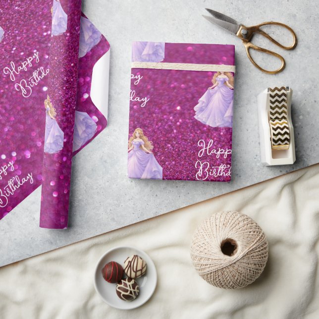 Papel De Regalo Princesa Púrpura  (Artesanía)
