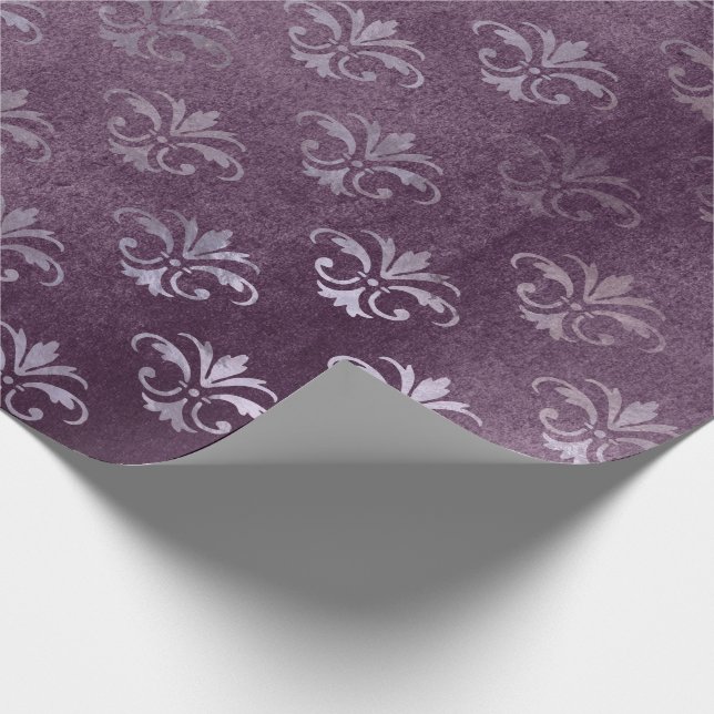 Papel De Regalo Princesa Real Amethyst Purple Fleur-de-lis (Esquina)