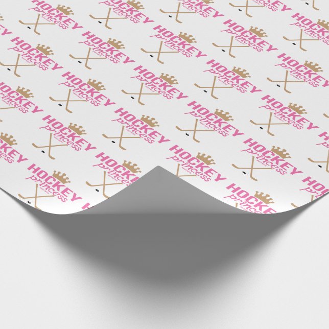 Papel De Regalo Princesa rosa bebé del hockey de los chicas (Esquina)