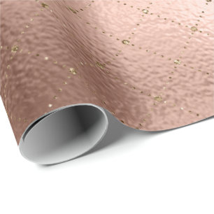 Papel De Regalo Princesa subió diamante Glitter del rosa del oro