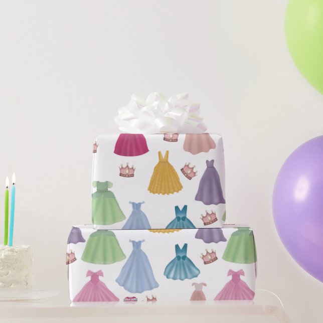 Papel De Regalo Princesa Vestida Patrón De Niñas De Hija (Regalos de fiesta)