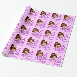 Papel De Regalo Princess chica cabello oscuro nombre edad ajuste d