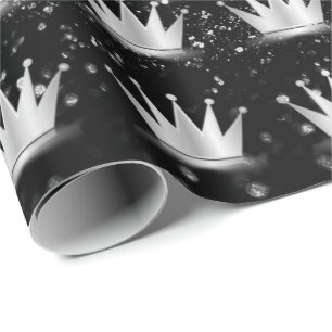 Papel De Regalo Príncipe de plata gris gris princesa Black Spark