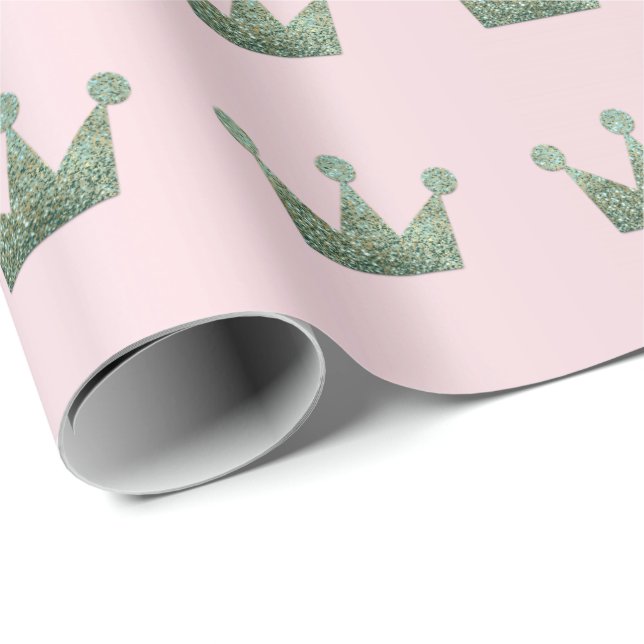Papel De Regalo Príncipe Heredero Príncipe Príncipe Moneda Rosa (Esquina del rollo)