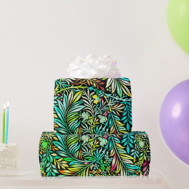 Papel De Regalo Prismatic Fern Green (Regalos de fiesta)