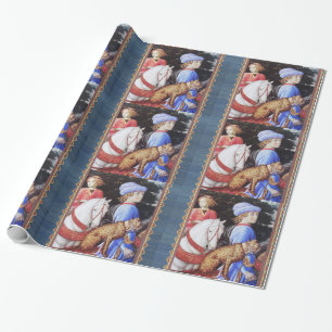 Papel De Regalo Procesión de Magus Melchior, Caballos Riders, Gato