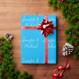 Papel De Regalo Profesional de boda caligrafía clásica azul