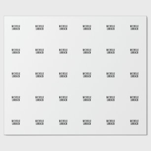 Papel De Regalo Profesional Moderno Simple Plano Nombre Negro Blan