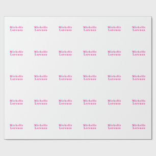 Papel De Regalo Profesional Moderno Simple Plano Nombre Rosa y Bla