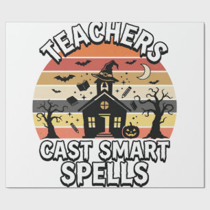 Papel De Regalo Profesor de Halloween Fantasmadas Inteligentes