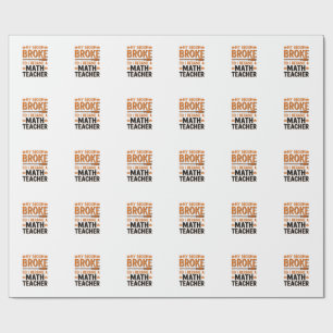 Papel De Regalo Profesor de Matemáticas Divertido Diseño de Escoba