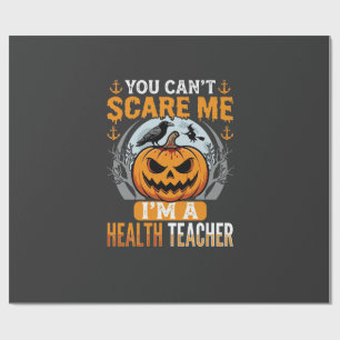 Papel De Regalo Profesor de salud de Halloween Calabaza espantosa